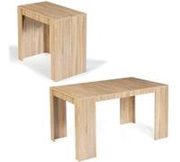 IDMarket - Table Console Extensible Orlando 6 Personnes 140 cm Bois façon hêtre