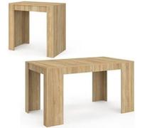IDMARKET Table console extensible ORLANDO 6 personnes 140 cm bois façon hêtre