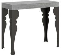 Console extensible 90x40/196 cm Paxon Small Ciment cadre Anthracite -