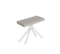 Table console extensible Saki 90x40/300 cm avec pieds blancs