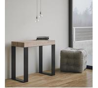 Table console extensible Tecno Premium Small - Chêne naturel et structure anthracite