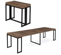 IDMarket - Table Console Extensible Toronto 10 Personnes 235 cm Bois foncé Design Industriel