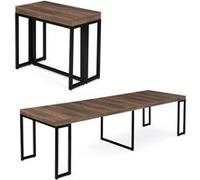 Idmarket Table Console Extensible Toronto 10 Personnes 235 Cm Bois Foncé Design Industriel