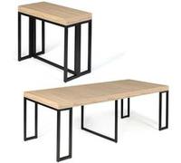IDMarket Table console extensible Toronto 10 personnes 235 cm design industriel
