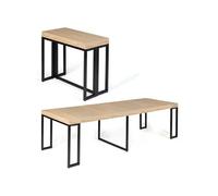IDMarket Table console extensible Toronto – 14 personnes, 300 cm, design industriel