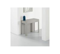 Table console extensible ULISSE acier pieds inox rallonge aluminium coloris gris tourterelle