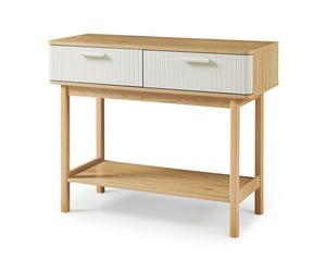 Table console Ferrersp 100 x 40 x 80 cm effet chêne / couleur sable