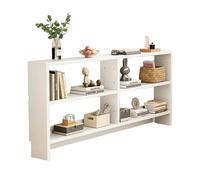 Table console fine avec étagères, étagère de rangement en bois massif, trous de câblage réservés, faible encombrement pour entrée et couloir