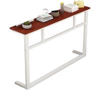 Table console fine avec rangement - Canapé étroit avec cadre en acier épais, idéal for l'entrée, le couloir, le chevet ou le cache-radiateur(Brown,120x80x20cm)