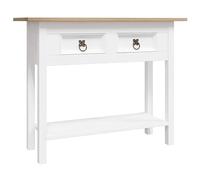 Table console Gamme Corona Pin mexicain Blanc 90x34,5x73 cm