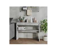Table console gris béton 102x30x80 cm bois d ingénierie
