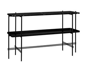Table Console GUBI TS H72 cm avec 2 Étagères et Plateau Noir/ Marbre Marquina Noir