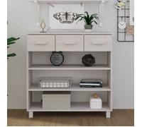 Table console HAMAR - vidaXL - Bois massif de pin - Blanc - Avec fixation murale - 90 x 35 x 90 cm 789594