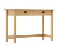 vidaXL Pin Solide Table Console avec 2 Tiroirs Table de Couloir Table d'Entrée Salon Salle de Séjour Salle à Manger Intérieur Maison 110x45x74 cm Brun