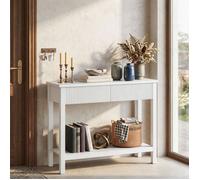 Table Console - HOOBRO- Table d’Appoint de 100 cm -pour Entrée, Salon - Gain de Place-Blanc