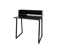 Table console HWC-K69, table de téléphone, 82x51cm structure 3D, métal MDF noir