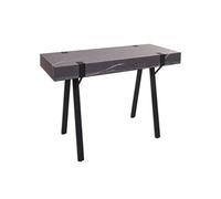 Table console HWC-L54, table de téléphone table de travail table d'appoint table de rangement, métal 75x100x40cm aspect marbre gris