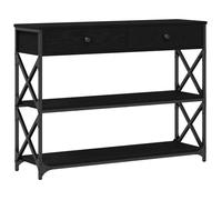 vidaXL Table Console avec tiroir Chêne Noir 100 x 28 x 75 cm, Table d'appoint pour Salon, Cadre en Acier rectangulaire, Rangement Chic pour Couloir, unité d'affichage en Bois Robuste