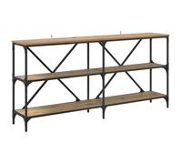 vidaXL Table console industrielle Chêne artisanal 160x30x75 cm 4 étagères Bois d'ingénierie Fer