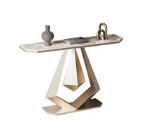 Table Console Italienne Minimaliste en Dalle de Pierre avec Base Métallique Épaissie Table d'Entrée Étroit pour Décoration Intérieure, Solide et Durables(White1,80 * 30 * 80cm)