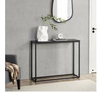 Table console Kittilä 80 x 100 x 30 cm noir et imitation marbre