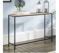 [en.casa] Table Console Design Industriel Table d'Appoint Rectangulaire Surface de Rangement Stable Élégant Métal MDF Salon Entrée Couloir 80 x 100 x 30 cm Effet Chêne Noir