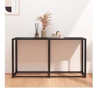 Vidaxl Table Console Marbre Noir 140x35x75,5 Cm Verre Trempé Multicolore