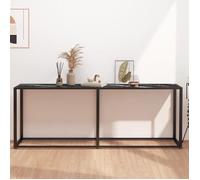 Table Console Marbre Blanc 140x35x75,5 cm Verre Trempé Entrée Couloir vidaXL
