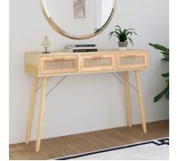 Table console Marron 105x30x75cm - Usage Intérieur/jardin - VIDAXL - design-classique,Bois massif pin /rotin naturel EU25_X76488