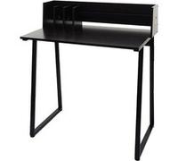 Table console HWC-K69 82x51cm structure 3D métal MDF noir