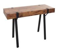Table console MENDLER HWC-L54 métal 75x100x40cm chêne sauvage foncé chêne G