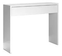 Table console, meuble console avec 1 tiroir coloris blanc - longueur 100 x profondeur 30 x hauteur 76 cm