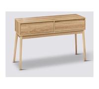 Table console, meuble console avec 2 tiroirs en bois coloris beige - Longueur 114 x Profondeur 37 x Hauteur 76 cm - PEGANE - Beige