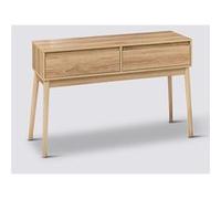 Table console, meuble console avec 2 tiroirs en bois coloris beige - Longueur 114 x Profondeur 37 x Hauteur 76 cm - PEGANE - Beige