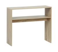 Table console meuble d'entrée coloris effet chêne naturel - Longueur 90 X Profondeur 30 X Hauteur 75 cm