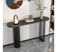 Table console moderne avec base en métal, table de bar étroite avec étagère de rangement ouverte derrière le canapé, table d'entrée pour salon, couloir, foyer, meuble élégant et fonctionnel (120 x 30
