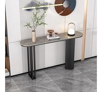 Table console moderne avec base en métal, table de bar étroite pour salon, H & Foyer, étagère de rangement ouverte, idéale derrière un canapé ou un canapé (style 4, 100 x 30 x 80 cm)