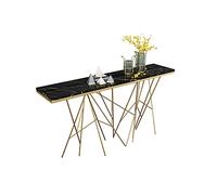 Table console moderne en marbre avec étagère de rangement en métal, étroite, 79,8 x 30 cm, pour salon et canapé, meuble d'entrée élégant, design peu encombrant