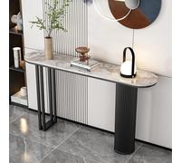 Table console moderne en métal avec étagère de rangement ouverte - Table de canapé fine et étroite pour salon, H, foyer, derrière le canapé (100 x 30 x 80 cm) - Élégante et fonctionnelle.
