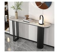 Table Console Moderne for Le Salon, Entrée Étroite avec Plateau en Pierre Renforcé Et Cadre Acier, Canapé for Appartement Ou Décoration De Petit Espace(Black+Gold,100cm)