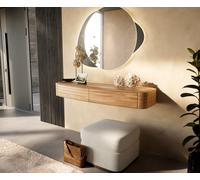 Table console Nagaru 125x40 cm Acacia Aura 2 tiroirs flottants