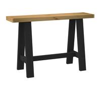 Table console - NOAIN - Bois massif pin - 120x30x75 cm - Pieds en A - Couleur naturel/noir