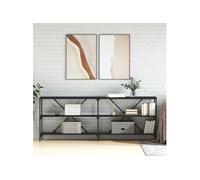 Table console noir 200x30x75 cm bois d'ingénierie et fer832858