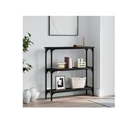 vidaXL Table console noir 75x22,5x75 cm bois d'ingénierie 834030