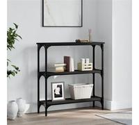 vidaXL Table console 834030 bois d'ingénierie noir 75x22,5x75 cm