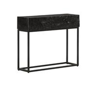 vidaXL Table console noir 90x30x76 cm bois massif de manguier et fer