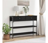 vidaXL Table console avec tiroir Chêne noir 100×25×75 cm Design industriel Bois et acier