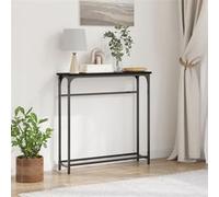 vidaXL Table console noir chêne 75x19,5x75 cm bois d'ingénierie