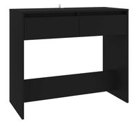 Table console noire 89 x 41 x 76,5 cm en aggloméré | 2 tiroirs, étagère supérieure robuste, utilisation sous miroir, entrée et couloir, assemblage requis