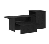 Table console noire aspect chêne en bois 91,5 x 35 x 38,5 cm avec espace de rangement, table d'appoint étroite pour couloir, salon, chambre à coucher et bureau